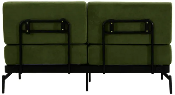 Merax Modern Loveseat Sofa with USB Ports 2-Seater Contemporary Couch with Cylindrical Armrests for Living Room