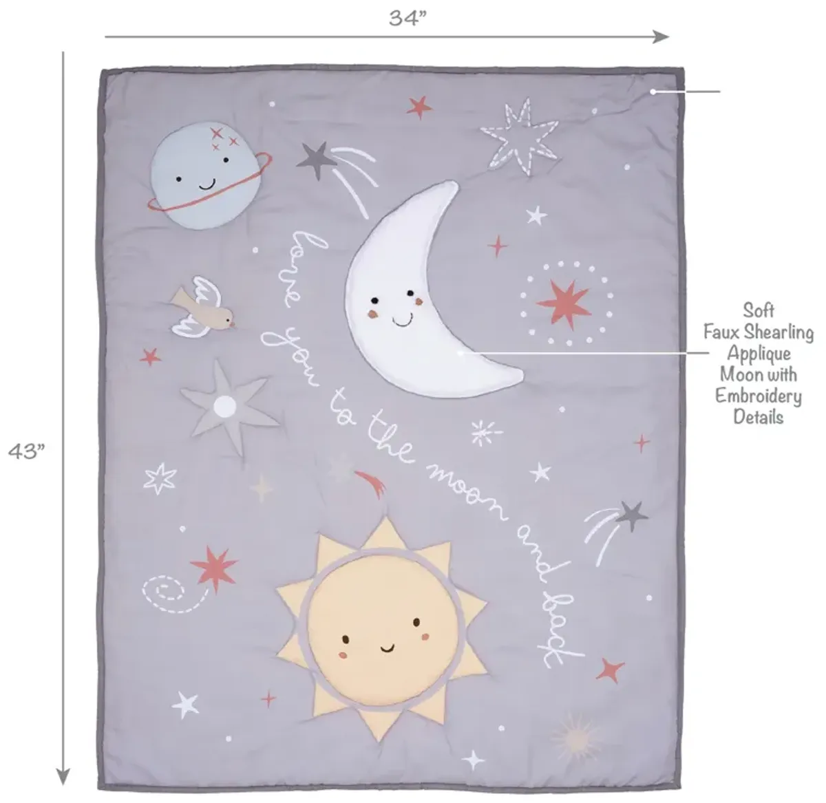 Bedtime Originals Little Star Celestial 3-Piece Nursery Baby Crib Bedding Set