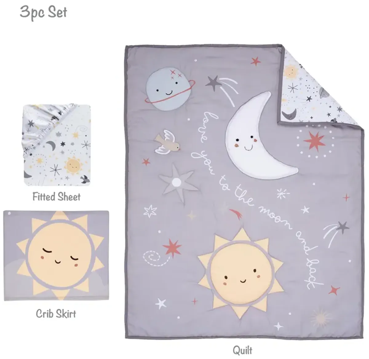 Bedtime Originals Little Star Celestial 3-Piece Nursery Baby Crib Bedding Set