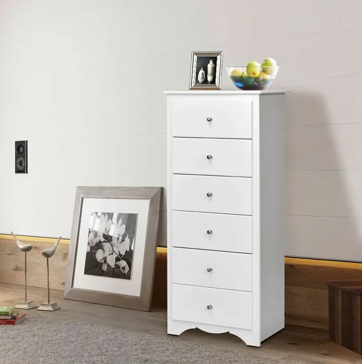 6 Drawers Chest Dresser Clothes Storage Bedroom Furniture Cabinet-White