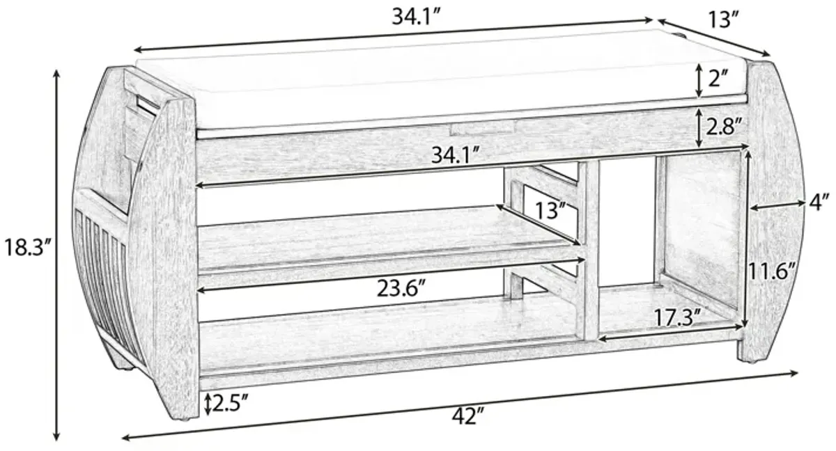 Merax Retro Shoes Storage Bench with Cushion