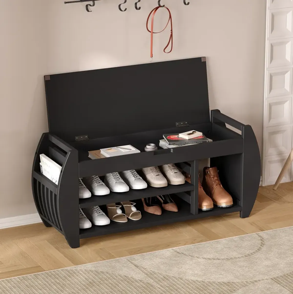 Merax Retro Shoes Storage Bench with Cushion