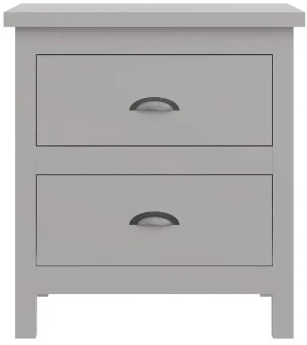 Hivvago 16" Two Drawer Nightstand With Solid Wood Top