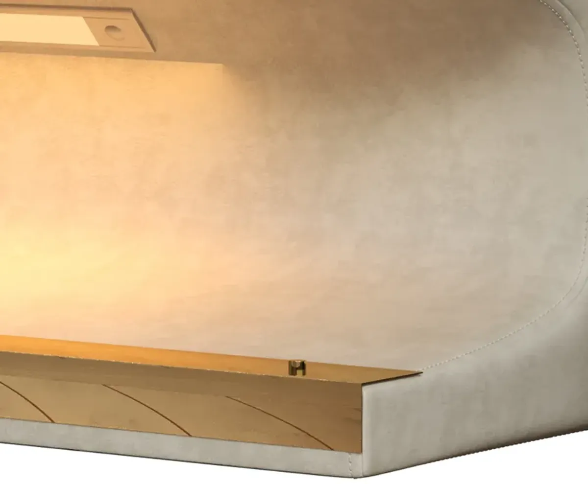 Merax Entryway Bench Upholstered Ottoman with LED Sensor Light