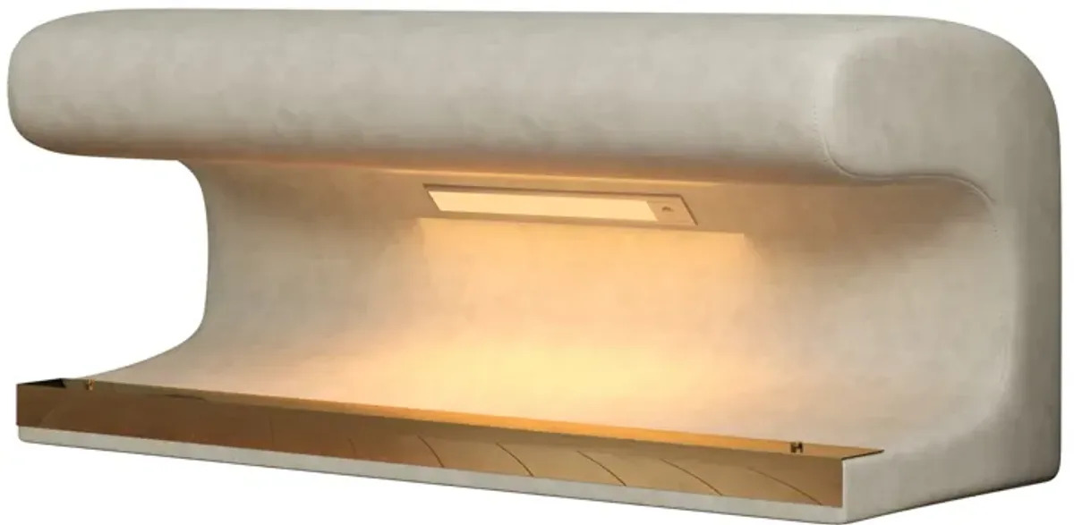 Merax Entryway Bench Upholstered Ottoman with LED Sensor Light