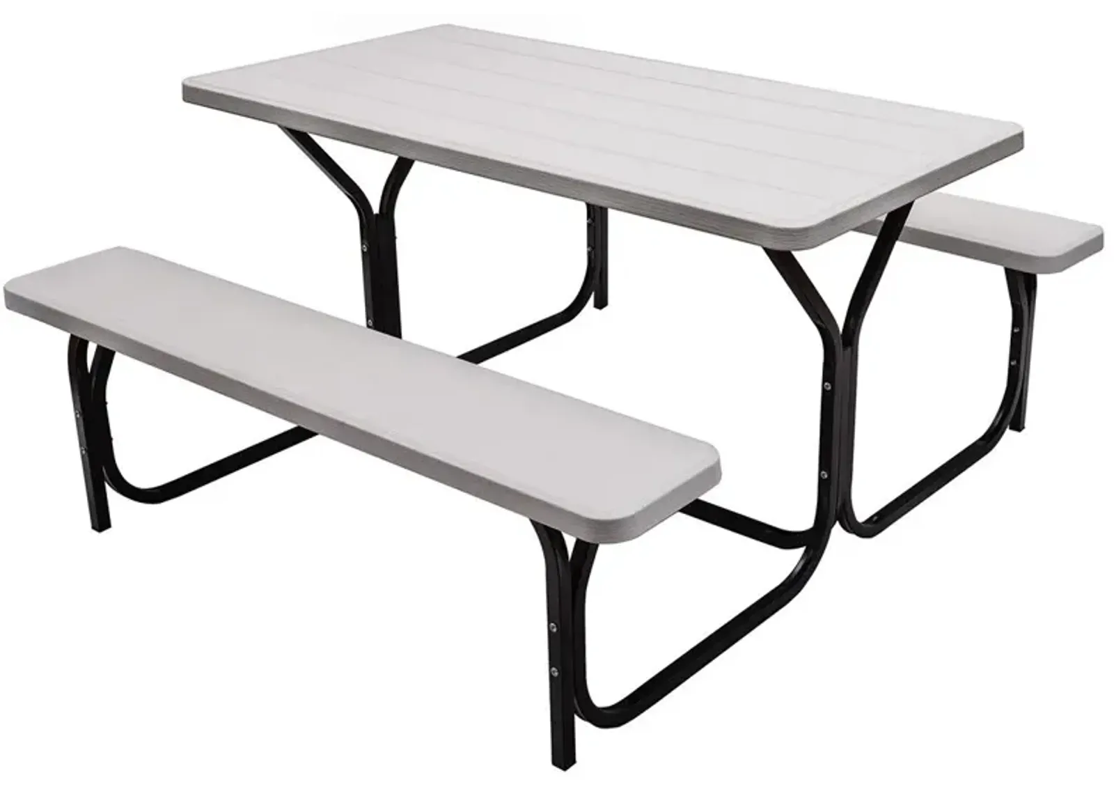 HDPE Outdoor Picnic Table Bench Set with Metal Base