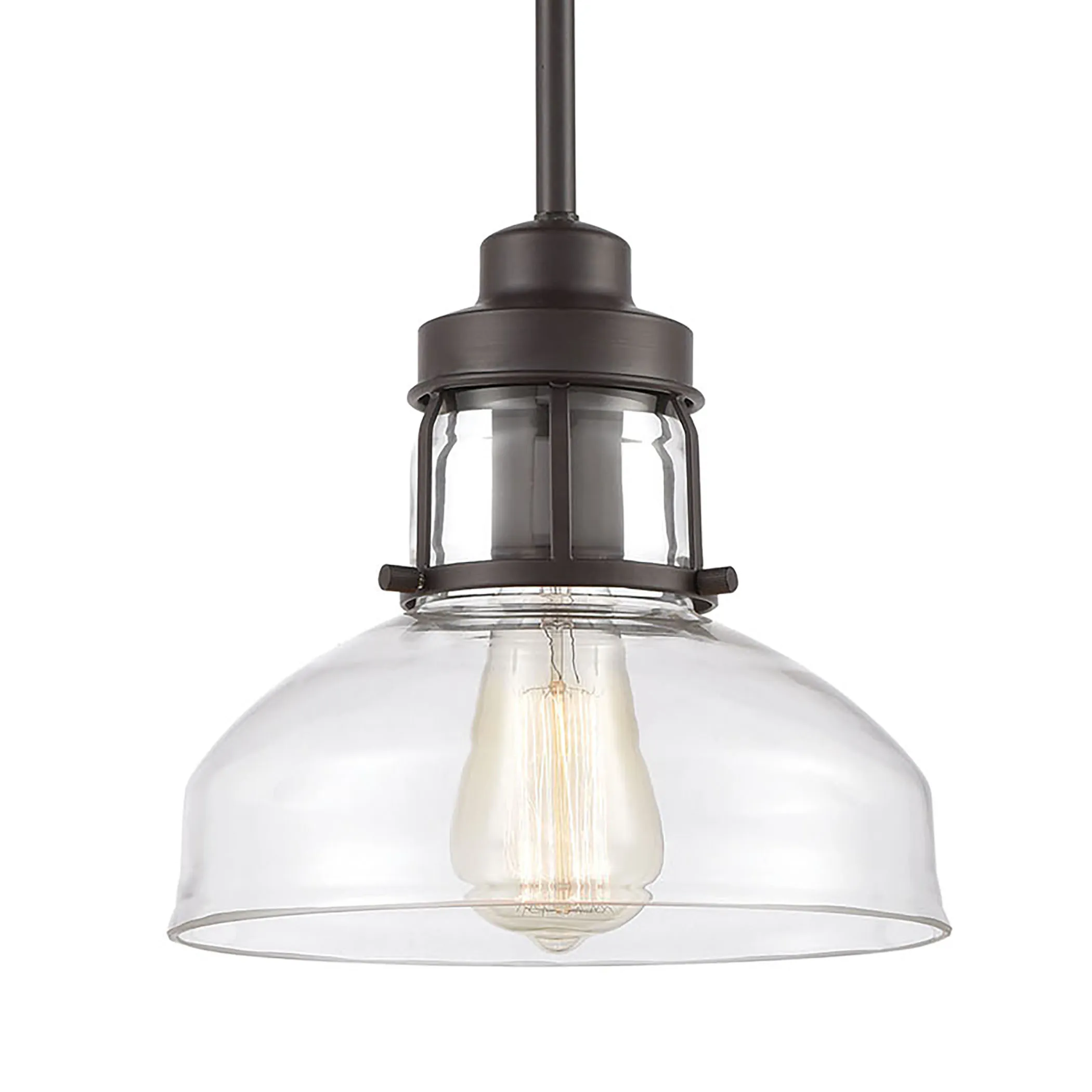 Manhattan Boutique 9'' Bronze Wide 1-Light Mini Pendant