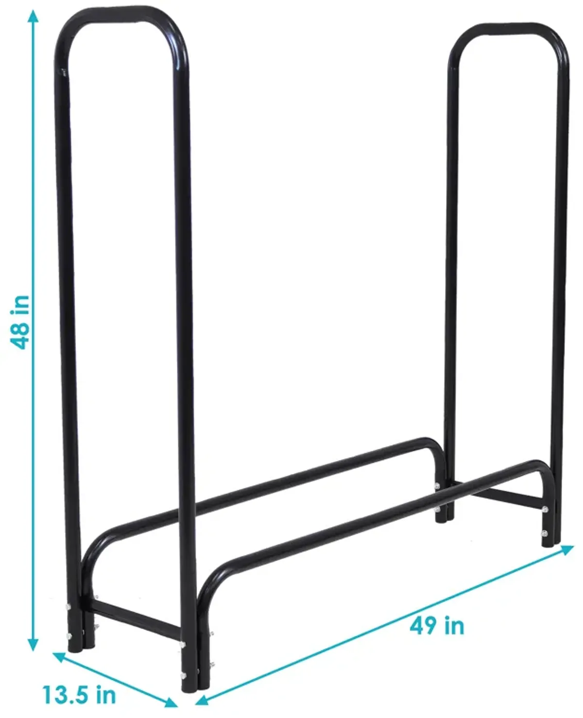 Sunnydaze Steel Indoor/Outdoor Firewood Log Rack - Black