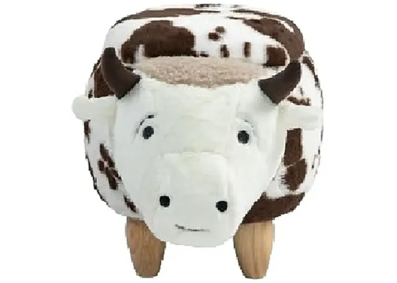 White and Brown Cow Animal Storage Ottoman