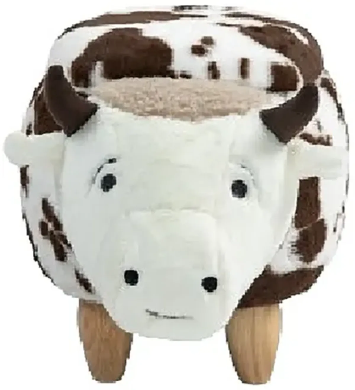 White and Brown Cow Animal Storage Ottoman