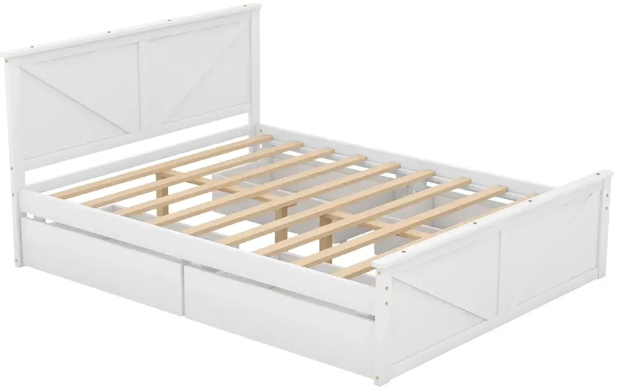 Merax Wooden Platform Bed with 4 Drawers