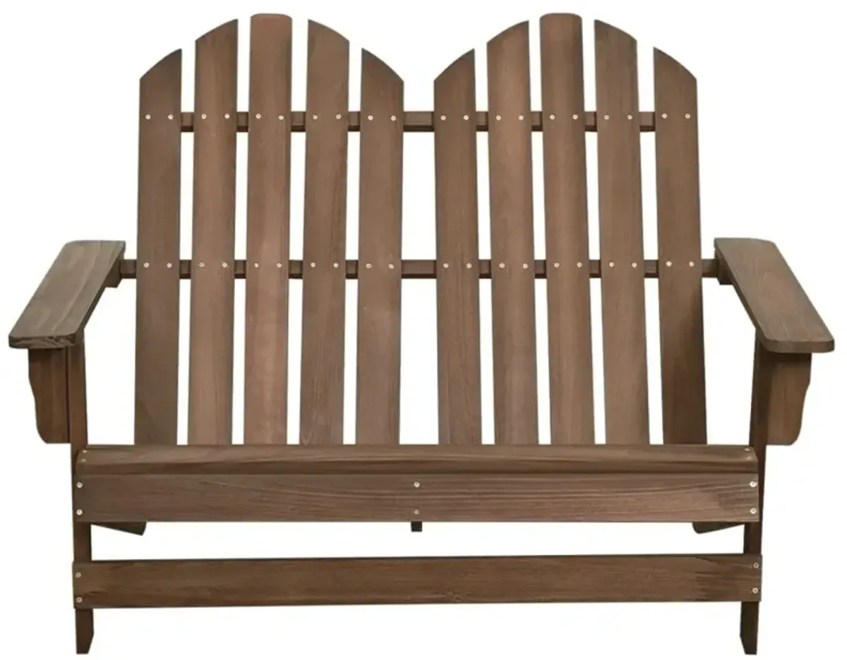 vidaXL 2-Seater Patio Adirondack Chair Solid Wood Fir Brown