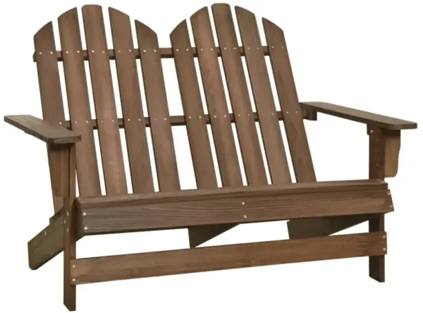 vidaXL 2-Seater Patio Adirondack Chair Solid Wood Fir Brown