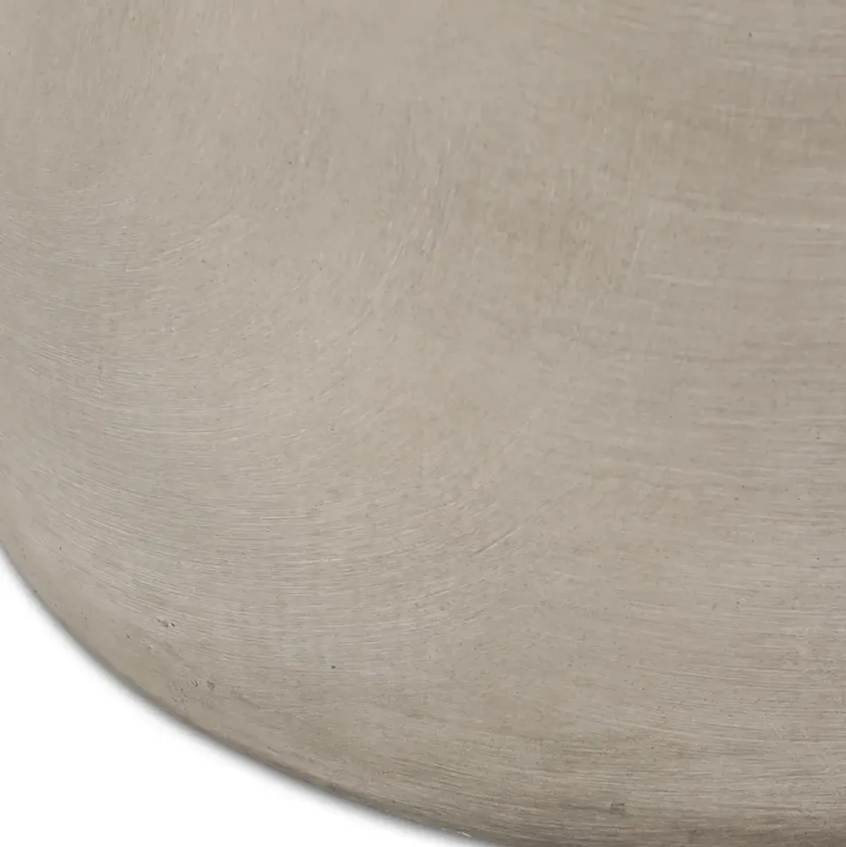 Outdoor Side Table, 16 Inch Round, Elegant Light Gray Faux Cement - Benzara