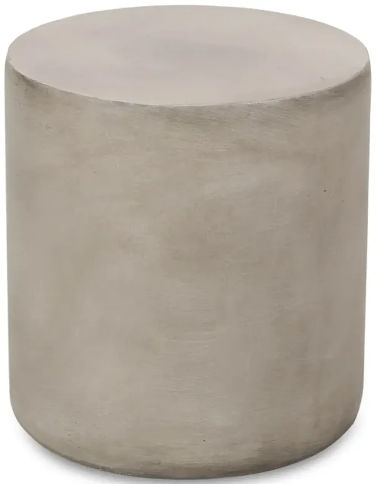 Outdoor Side Table, 16 Inch Round, Elegant Light Gray Faux Cement - Benzara