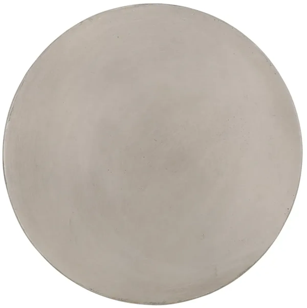 Outdoor Side Table, 16 Inch Round, Elegant Light Gray Faux Cement - Benzara