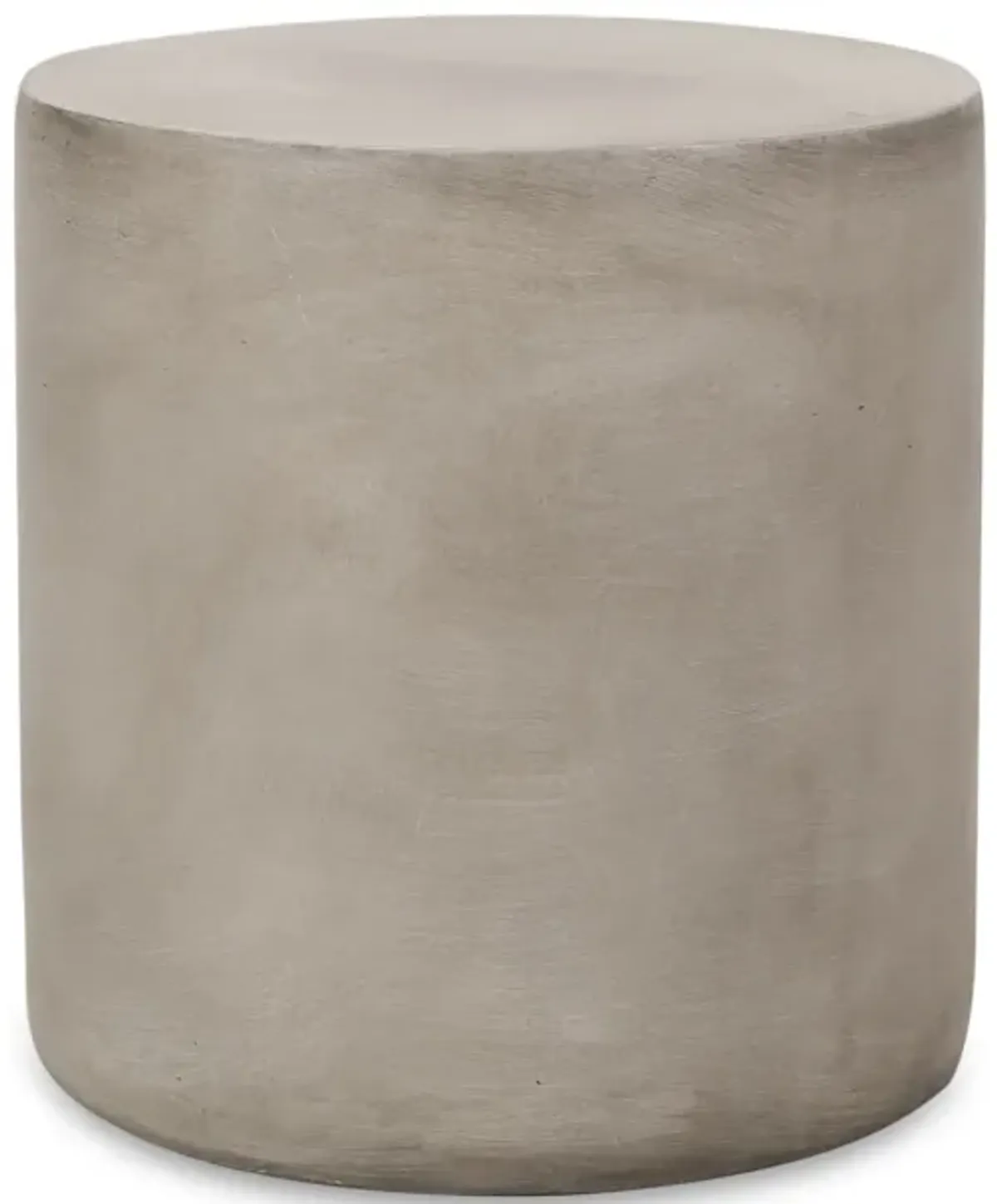 Outdoor Side Table, 16 Inch Round, Elegant Light Gray Faux Cement - Benzara