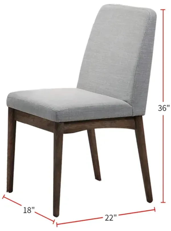 Streamdale Grey Fabric Upholstered Dining Chair, Brown(Set Of 2)
