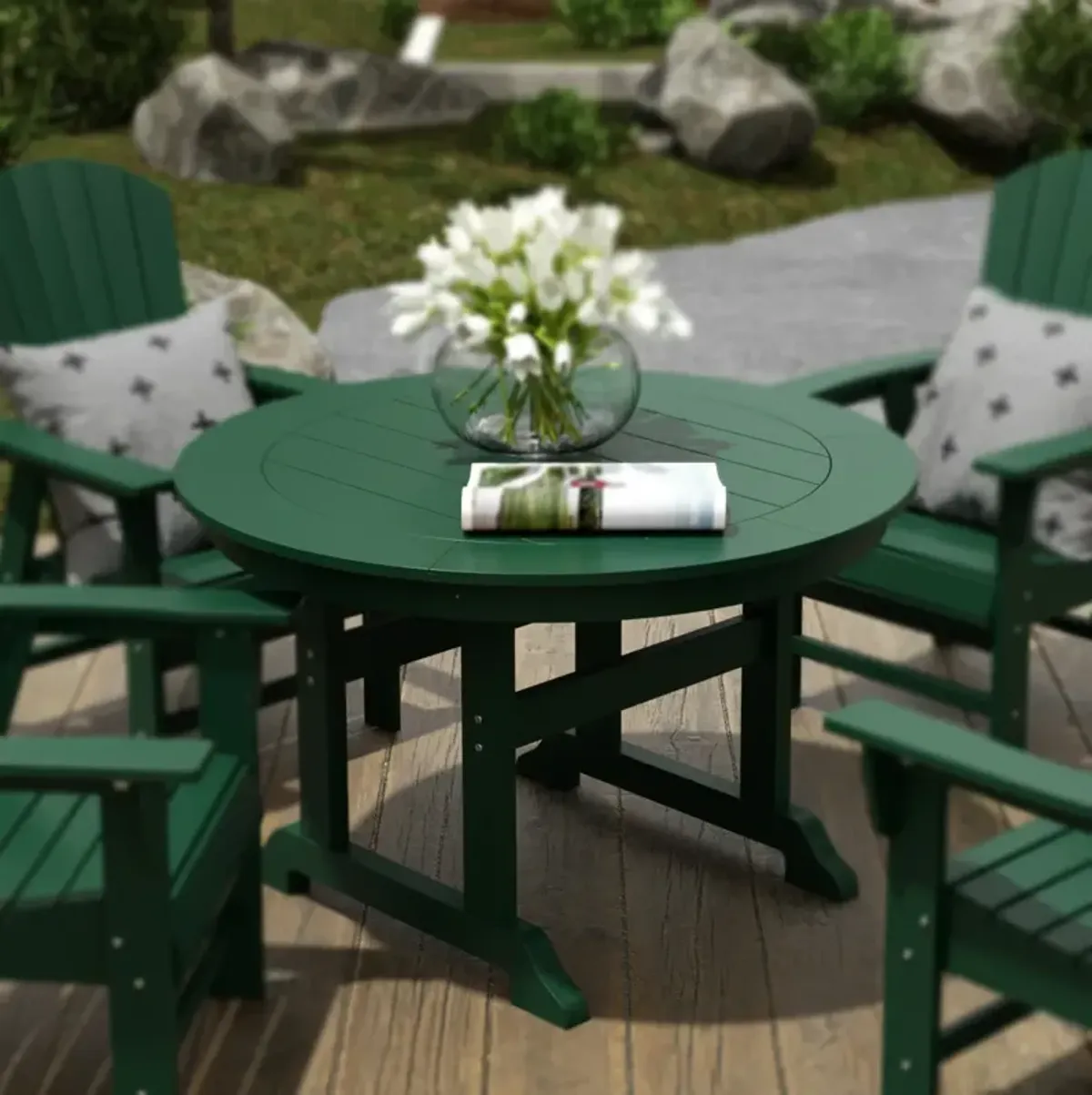 WestinTrends 47" Round Outdoor Patio Dining Table