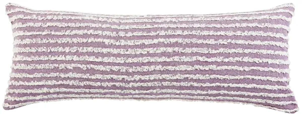 36" Lavender and White Wispy Ways Rectangular Lumbar Throw Pillow