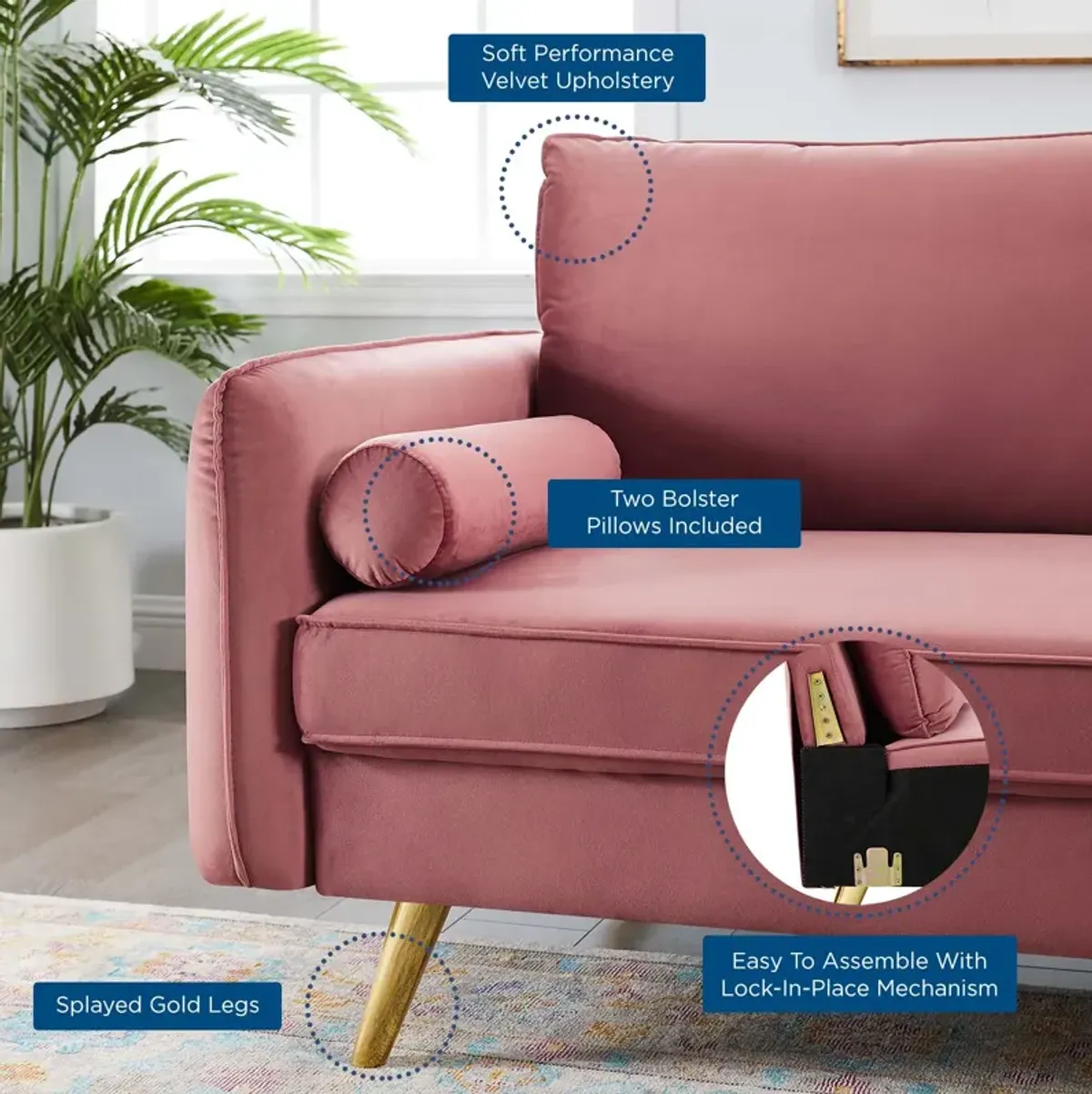 Revive Performance Velvet Sofa