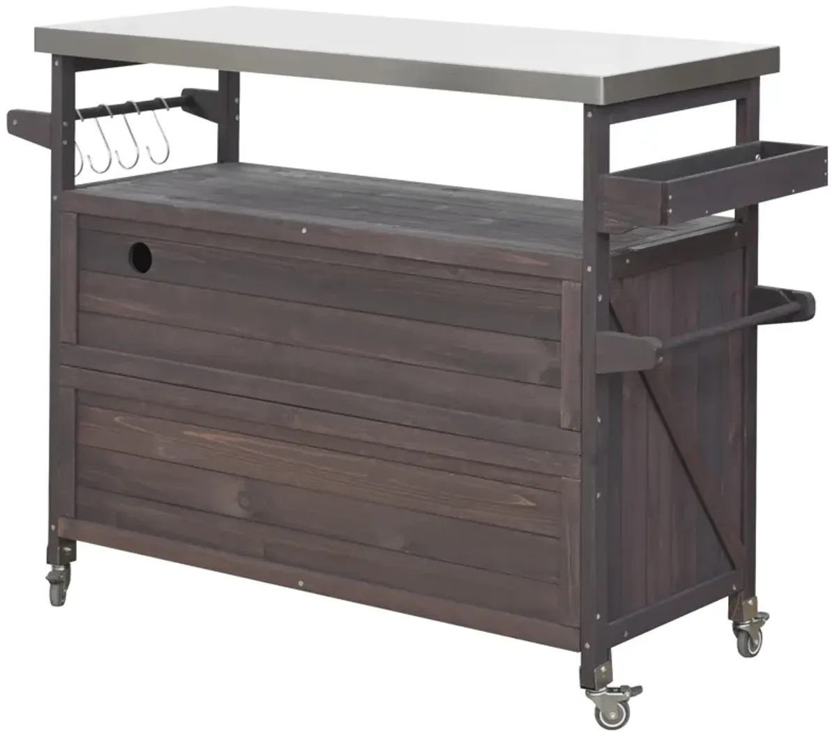 Merax Outdoor Kitchen Island Rolling Bar Cart