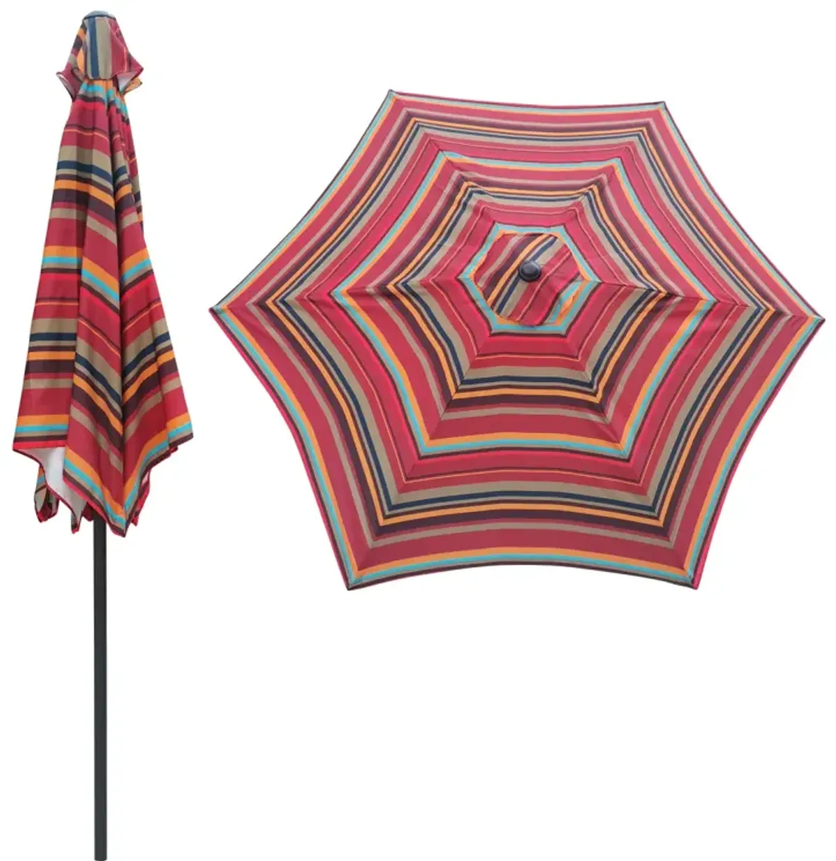 9FT Umbrella Red Stripes