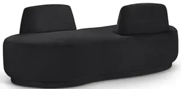 Meridian Furniture Argyle Black Chenille Fabric Chaise/Loveseat