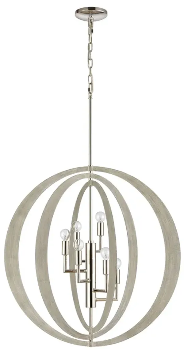 Retro Rings 26'' Wide 6-Light Chandelier