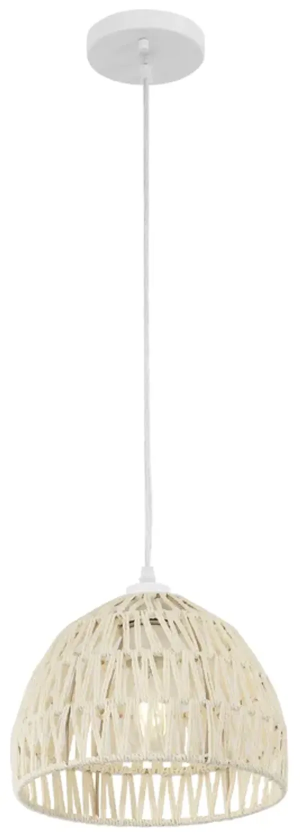 Campana Bohemian Modern Woven Rattaniron LED Pendant