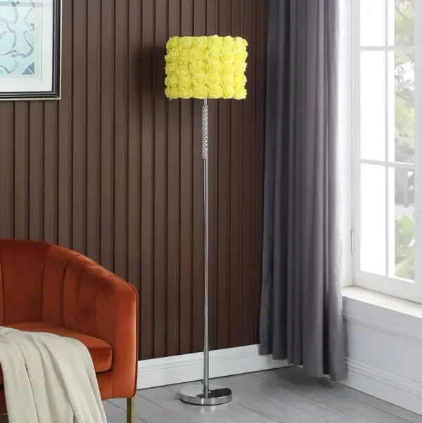 Streamdale 63"In Yellow Roses In Bloom Acrylic/Metal Floor Lamp