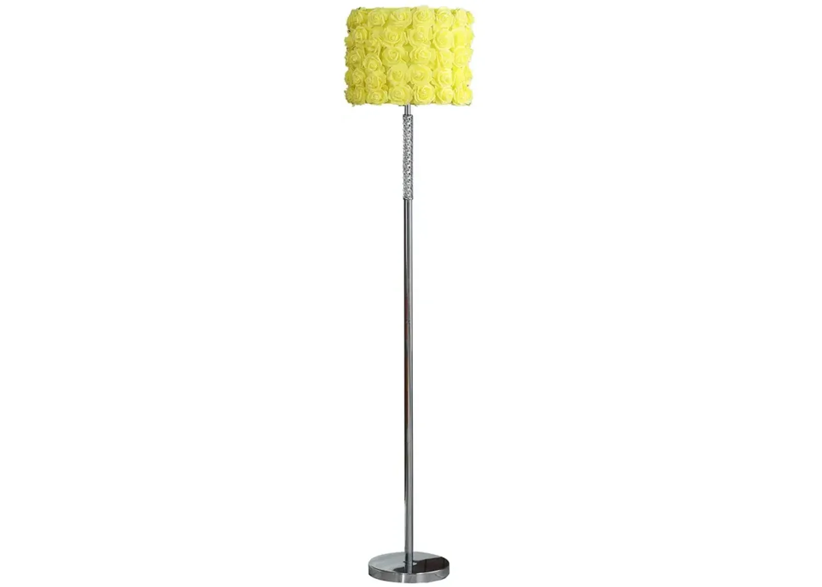 63"In Yellow Roses In Bloom Acrylic/Metal Floor Lamp