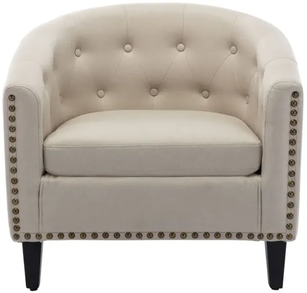 Gewnee Upholstered Tub Chair for Living Room Bedroom, Dark Brown + Pu