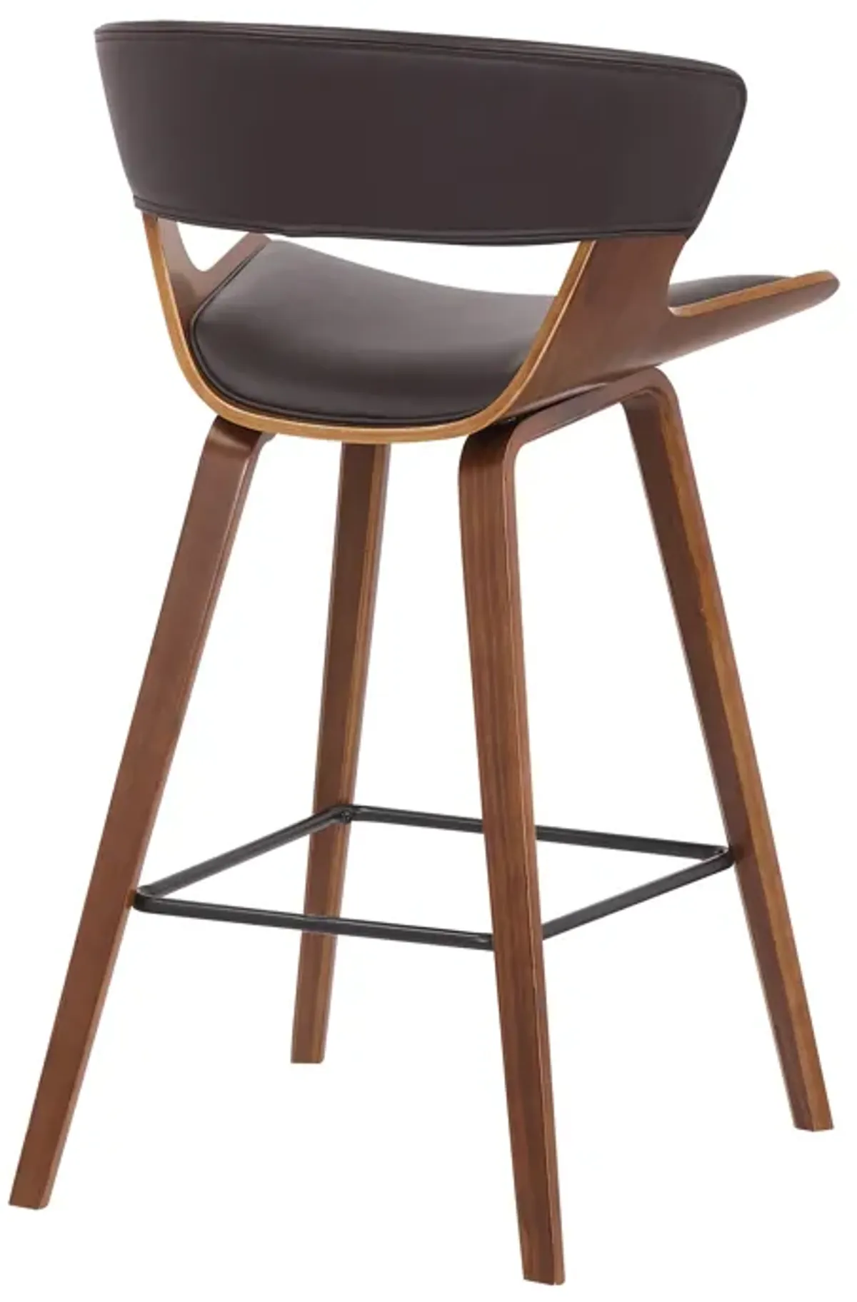 Jagger Modern  Wood and Black Faux Leather Counter Height Barstool