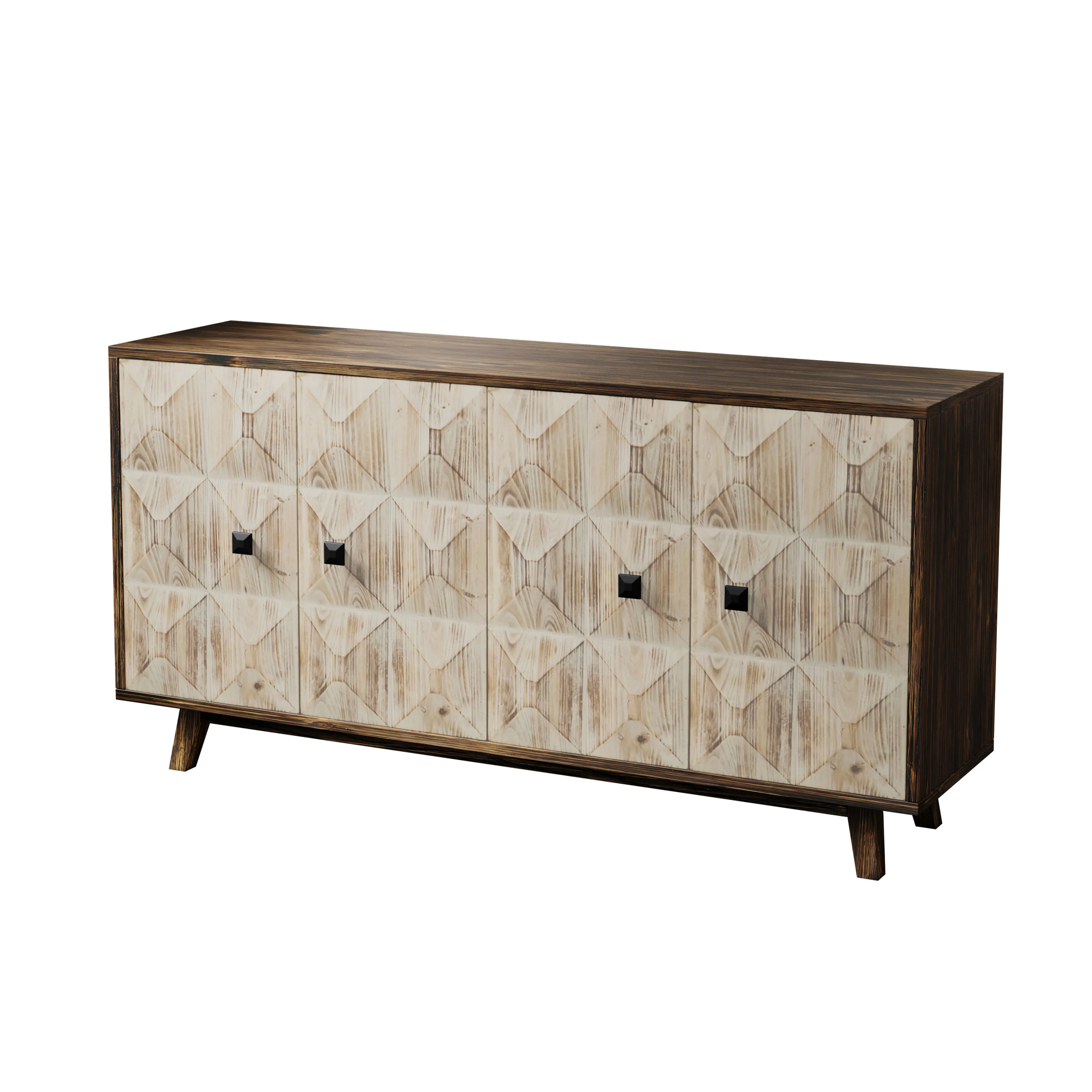 Merax 4 Doors Vintage Sideboard Storage Cabinet