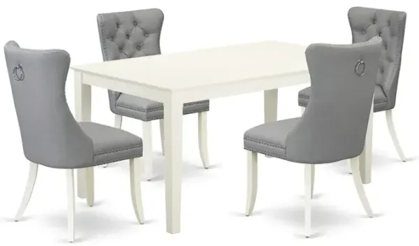 5 Piece Kitchen Table Set for 4 Consists of a Rectangle Dining Table