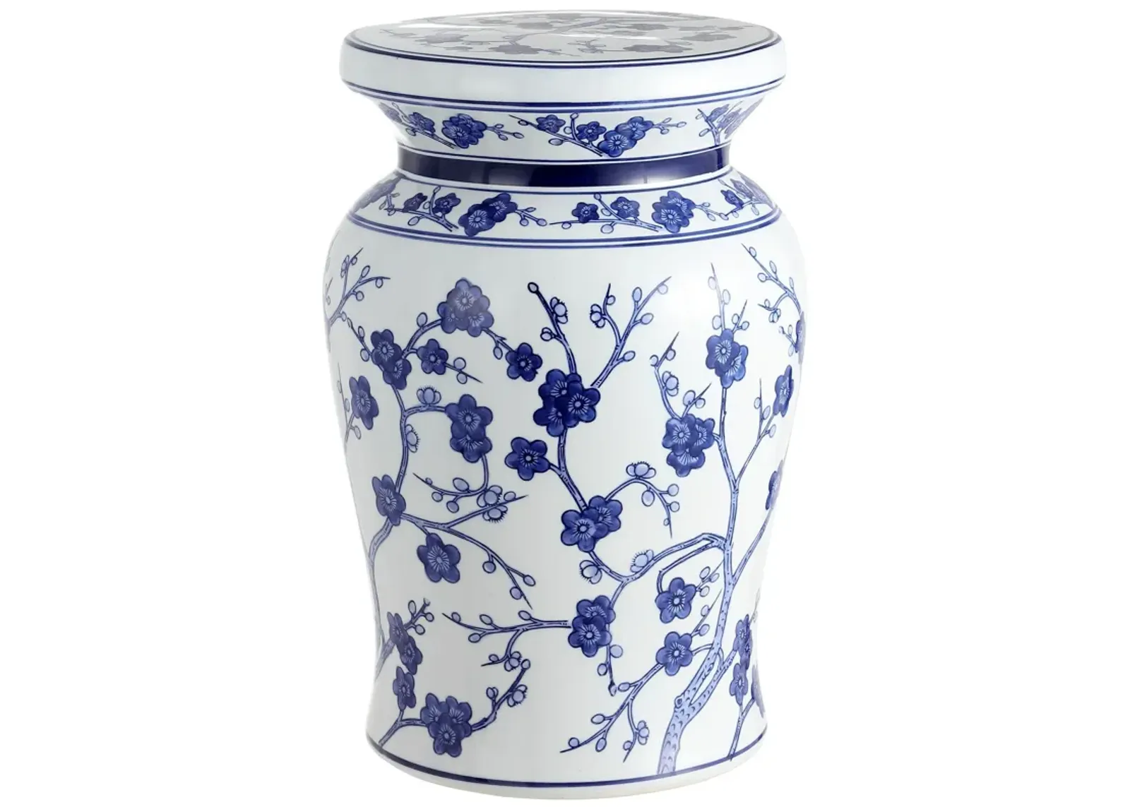 Cherry Blossom Ceramic Garden Stool