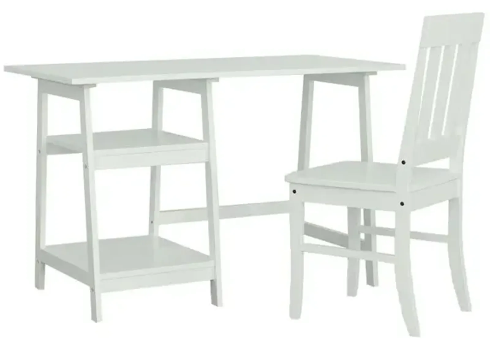 Study Desk With Chair, White