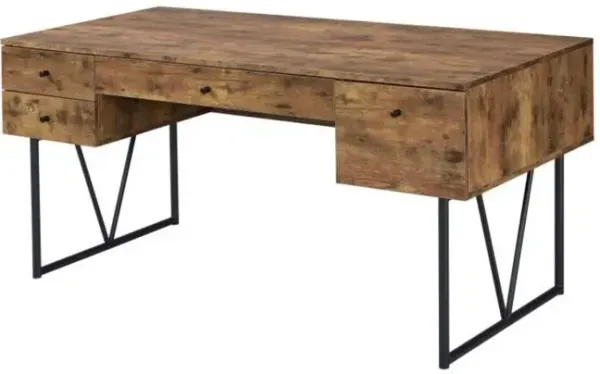 Coaster Co. of America Analiese 4-drawer Writing Desk Antique Nutmeg