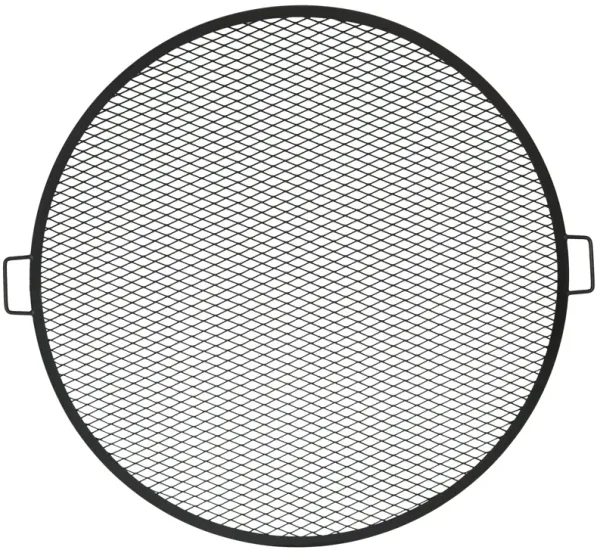 Sunnydaze Round Steel X-Mark Fire Pit Cooking Grill with Handles