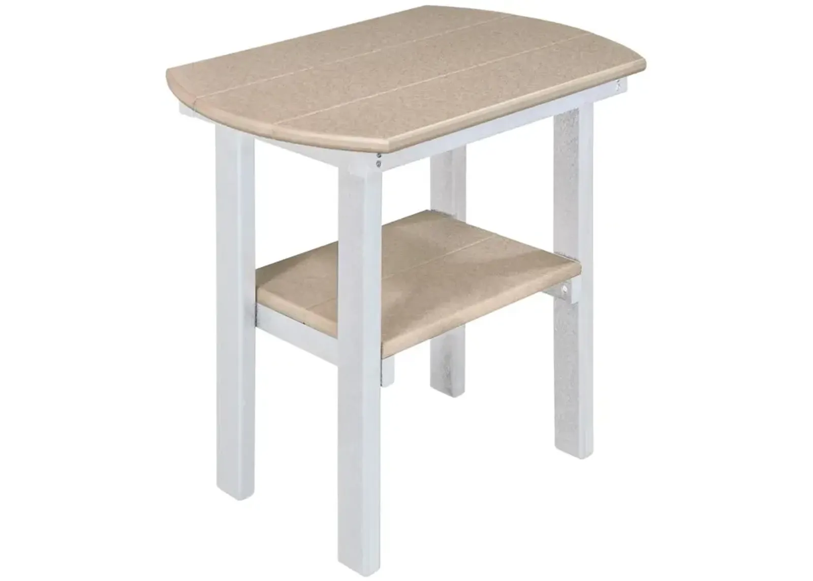 OS Home and Office Model 525WWWT Oval End Table in Weatherwood with a White Base, Made in the USA