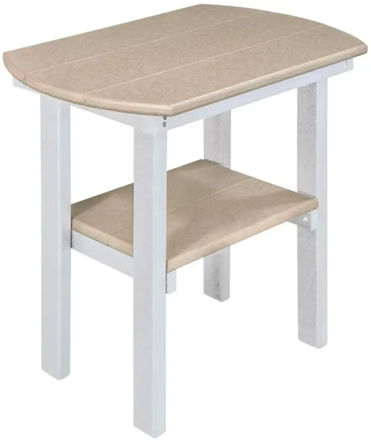 OS Home and Office Model 525WWWT Oval End Table in Weatherwood with a White Base, Made in the USA