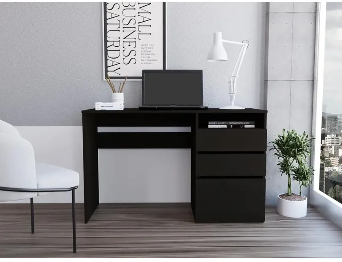 Kenai 3 Drawers Computer Desk Black Wengue