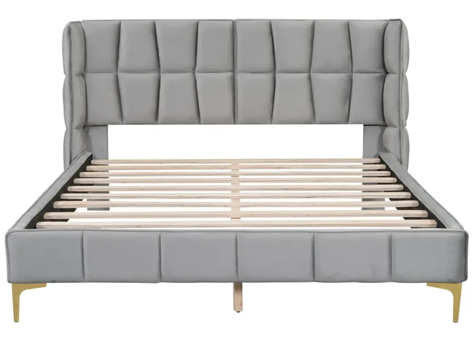 Merax Upholstered Velvet Platform Bed