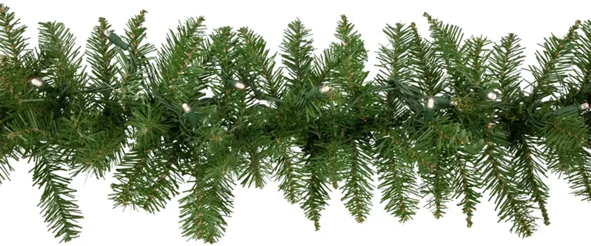 9' x 10" Pre-lit Rockwood Pine Artificial Christmas Garland  Warm White LED Lights