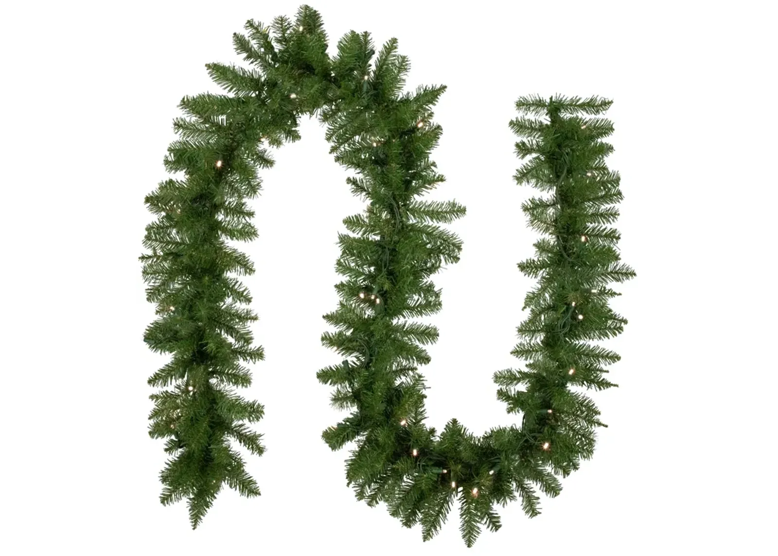 9' x 10" Pre-lit Rockwood Pine Artificial Christmas Garland  Warm White LED Lights