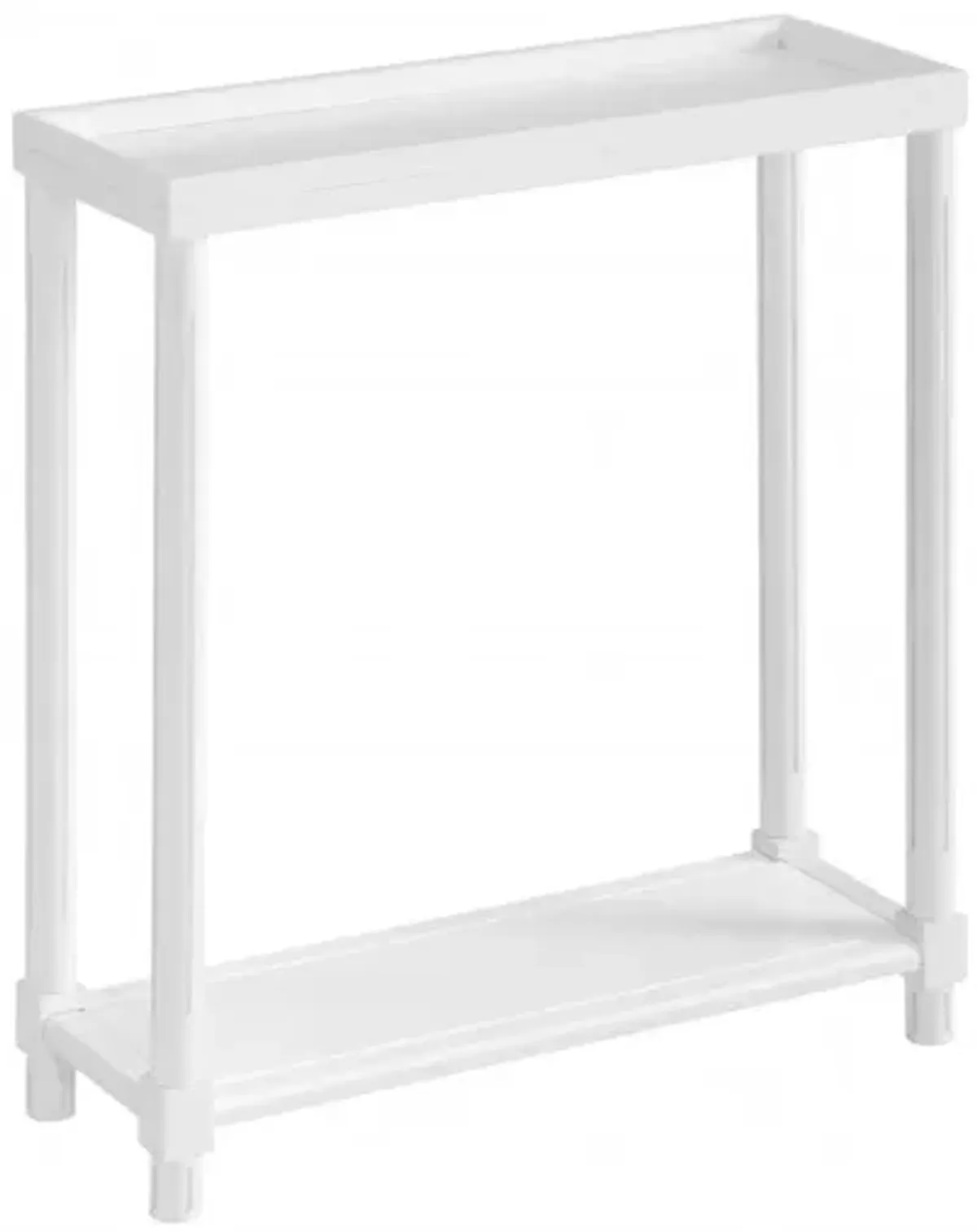 Hivvago Set Of Two 24" White Narrow Wood End Tables With Shelf