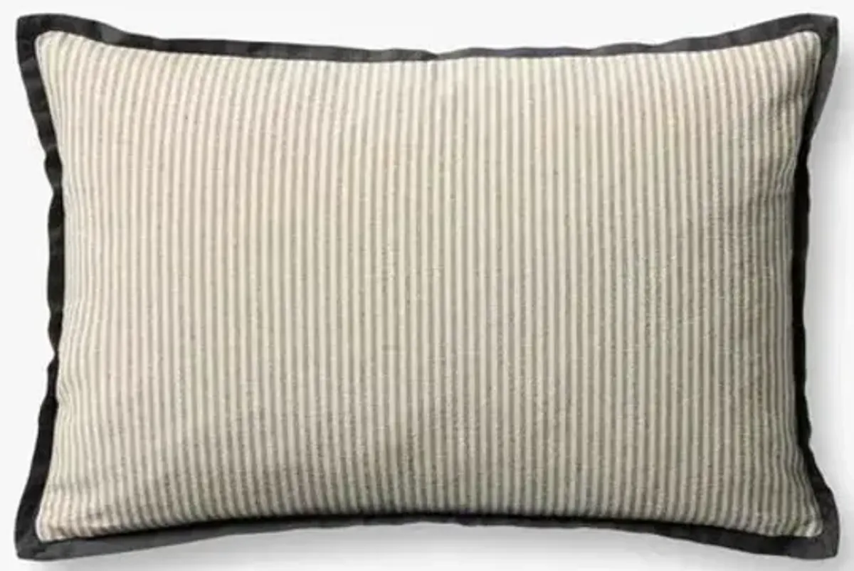 Sullivan PJBR0001 Natural/Black 13" x 21" Pillow with Down by Jeremiah Brent x Loloi