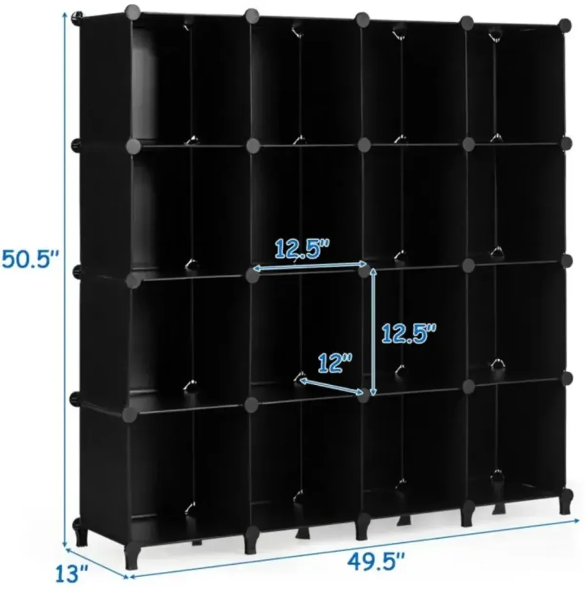 Hivvago 16 Cubes Plastic Storage Organizer with Rustproof Steel Frame