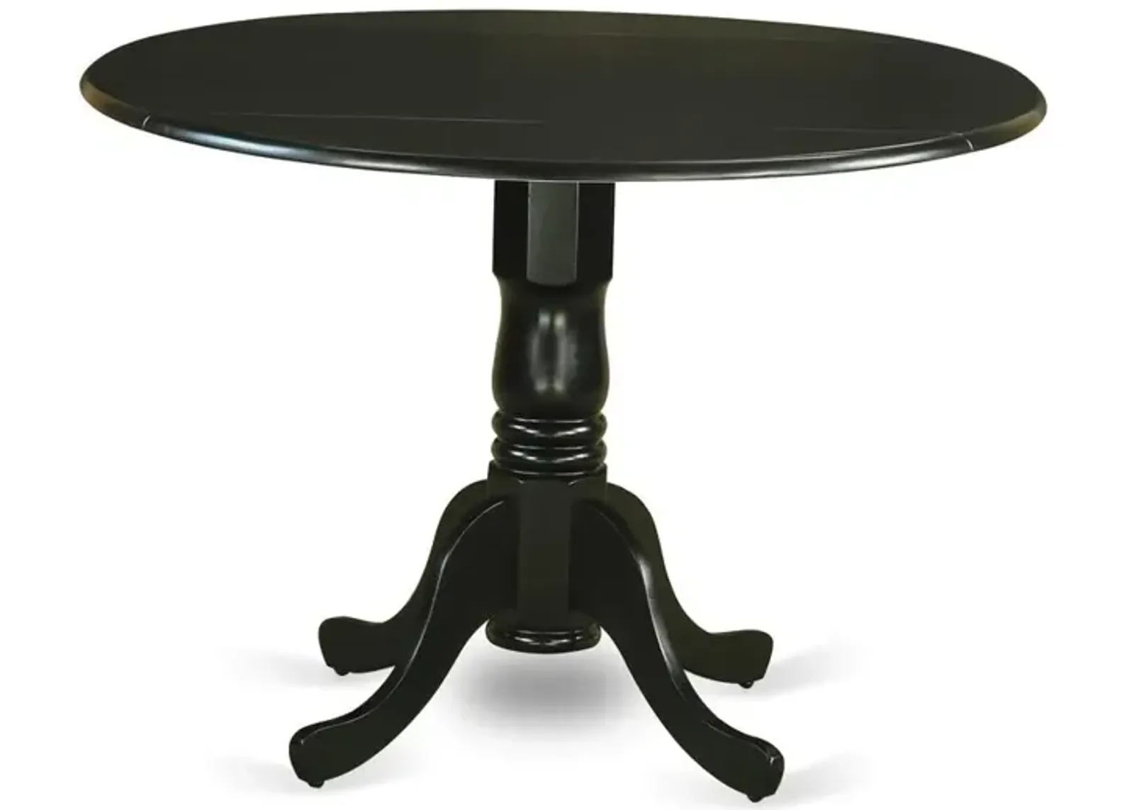 Dublin Round Table with two 9" Drop Leaves - Black Finish